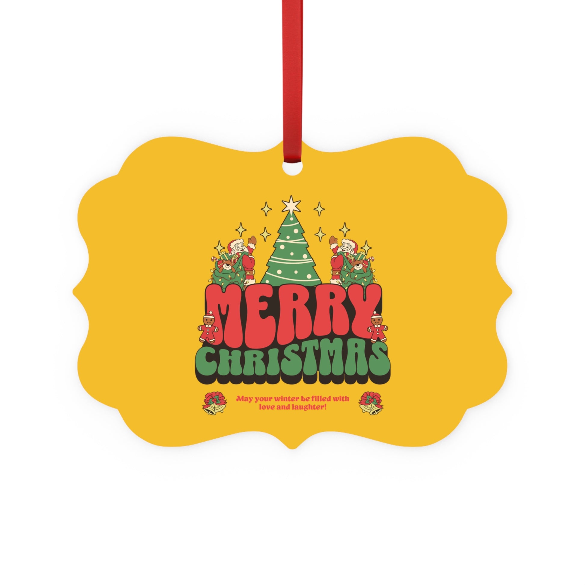 MERRY CHRISTMAS Metal Plaque Ornament