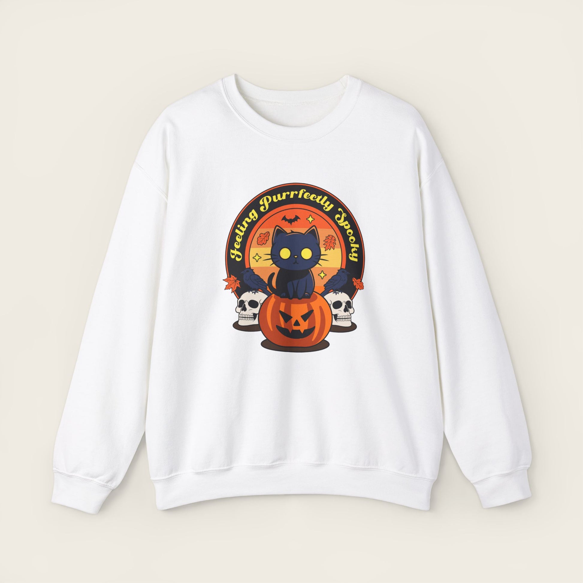 FEELING PURRFECTLY SPOOKY Halloween Unisex Crewneck Sweatshirt