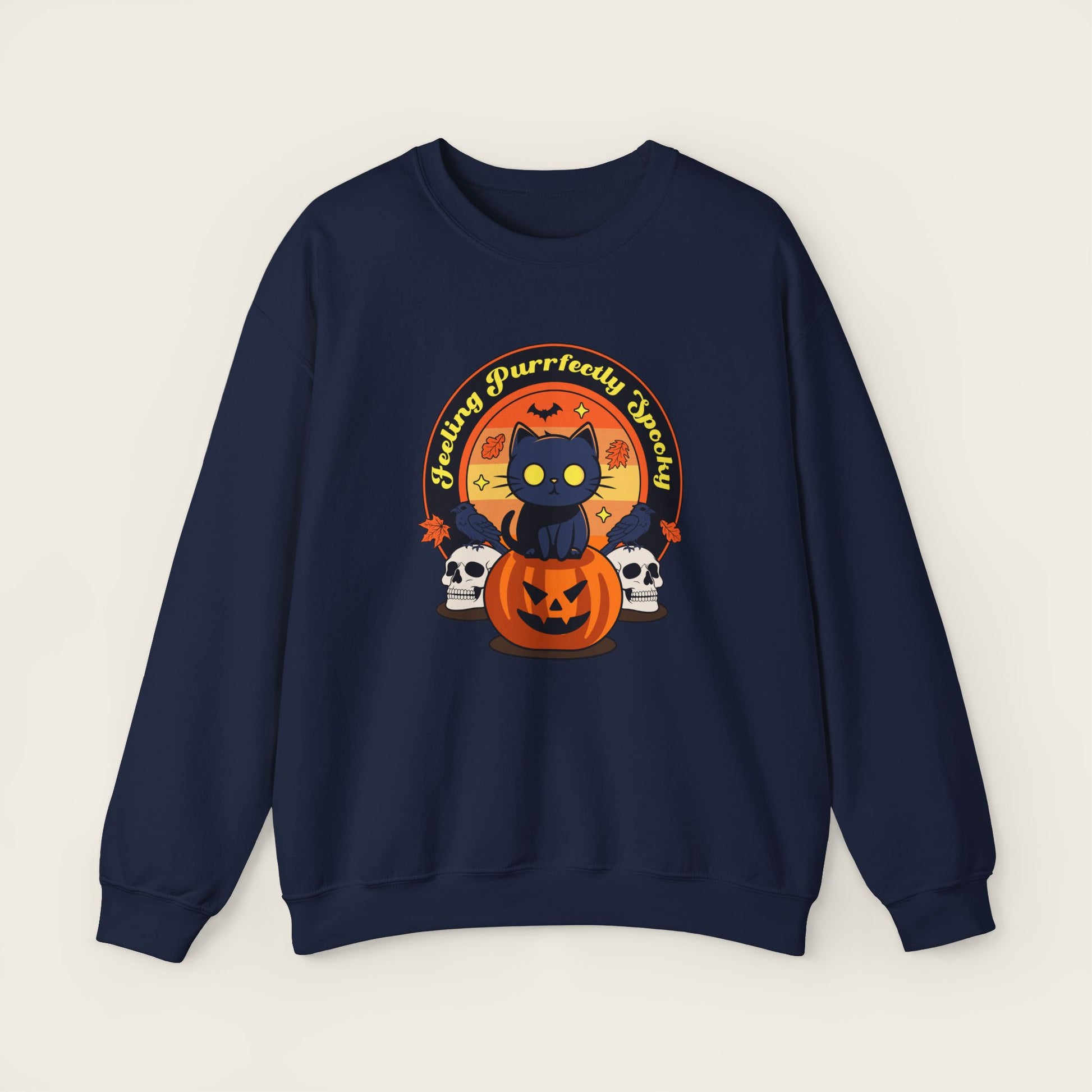 FEELING PURRFECTLY SPOOKY Halloween Unisex Crewneck Sweatshirt