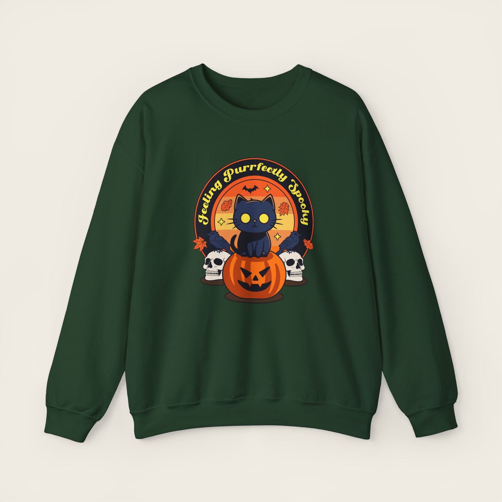 FEELING PURRFECTLY SPOOKY Halloween Unisex Crewneck Sweatshirt