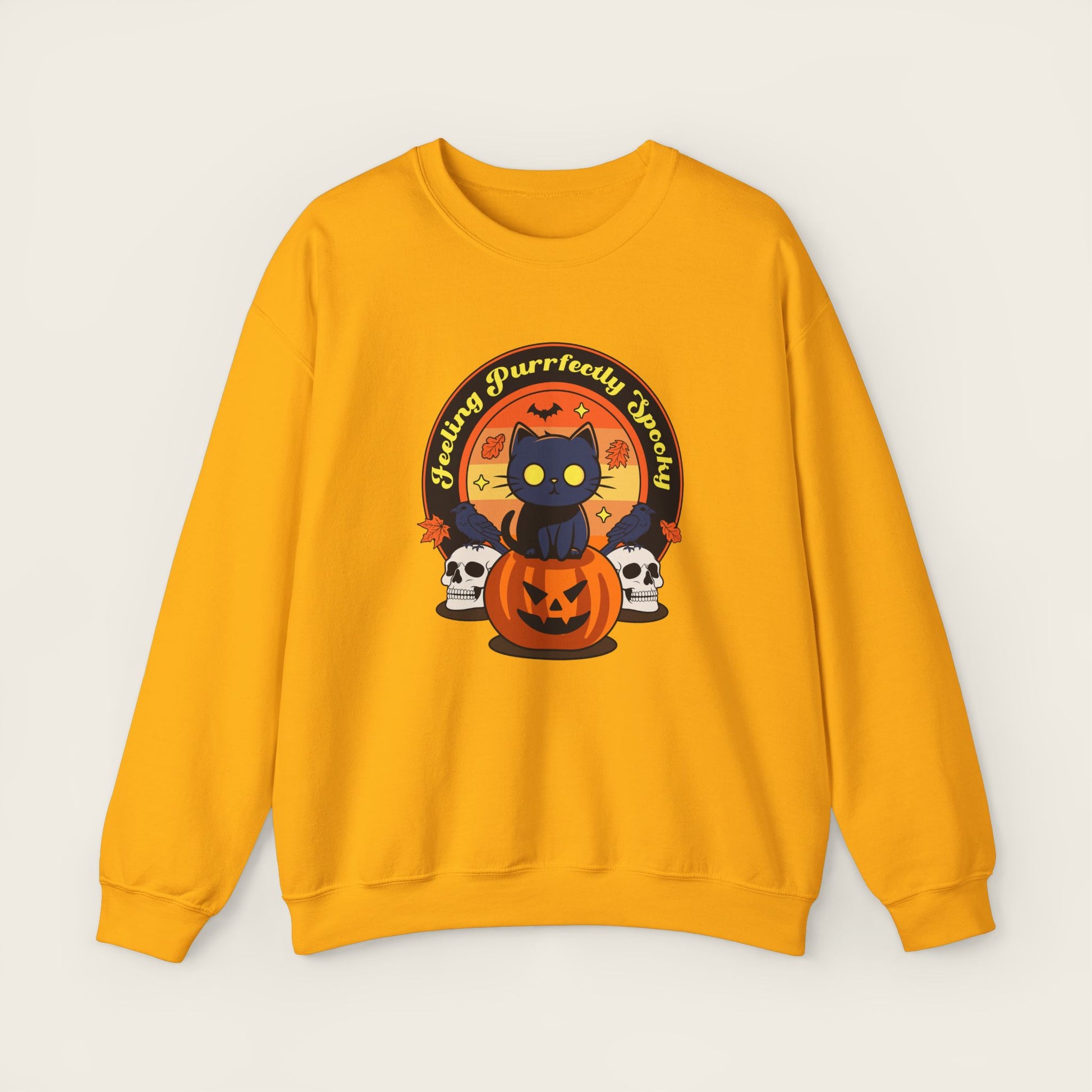 FEELING PURRFECTLY SPOOKY Halloween Unisex Crewneck Sweatshirt